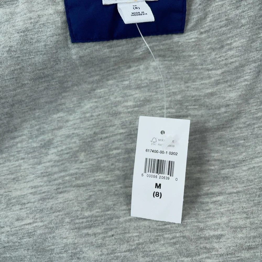 GAP Kids Jacket Youth Medium 8 Blue Cream Sherpa Fleece‎ Hooded Full Zip Pocket